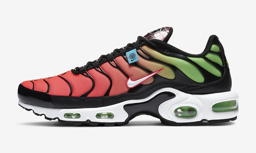 ナイキ エア マックス プラス “ワールドワイド” ブラック/グリーンストライク/フラッシュクリムゾン (NIKE AIR MAX PLUS “World Wide” Black/Green Strike/Flash Crimson) [CK7291-001]