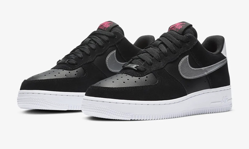 ナイキ エア フォース 1 07 ロー “ブラック/ピンクブラスト/メタリックシルバー” (NIKE AIR FORCE 1 07 LOW “Black/Pink Blast/Metallic Silver”) [DA4282-001]