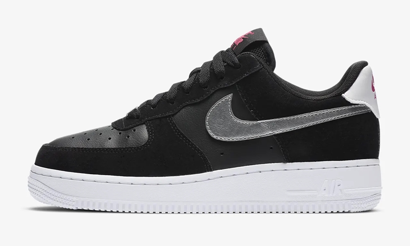 ナイキ エア フォース 1 07 ロー “ブラック/ピンクブラスト/メタリックシルバー” (NIKE AIR FORCE 1 07 LOW “Black/Pink Blast/Metallic Silver”) [DA4282-001]