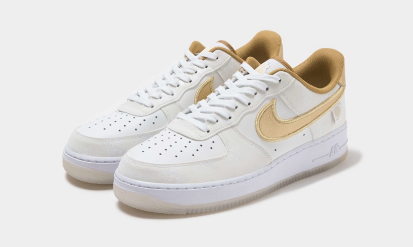 7/24発売！ナイキ エア フォース 1 07 ロー “ワールドワイド” ホワイト/メタリックゴールド (NIKE AIR FORCE 1 07 LOW “World Wide” White/Metallic Gold) [DA1343-170]