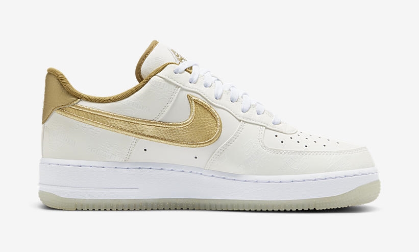 7/24発売！ナイキ エア フォース 1 07 ロー “ワールドワイド” ホワイト/メタリックゴールド (NIKE AIR FORCE 1 07 LOW “World Wide” White/Metallic Gold) [DA1343-170]