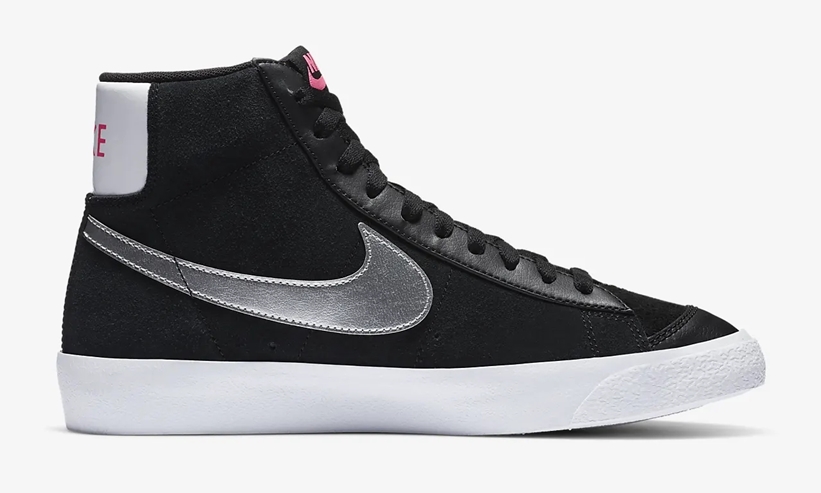 ナイキ ウィメンズ ブレーザー ミッド ビンテージ 77 “ブラック/ピンクブラスト/メタリックシルバー” (NIKE WMNS BLAZER MID VINTAGE 77 “Black/Pink Blast/Metallic Silver”) [DA4283-001]