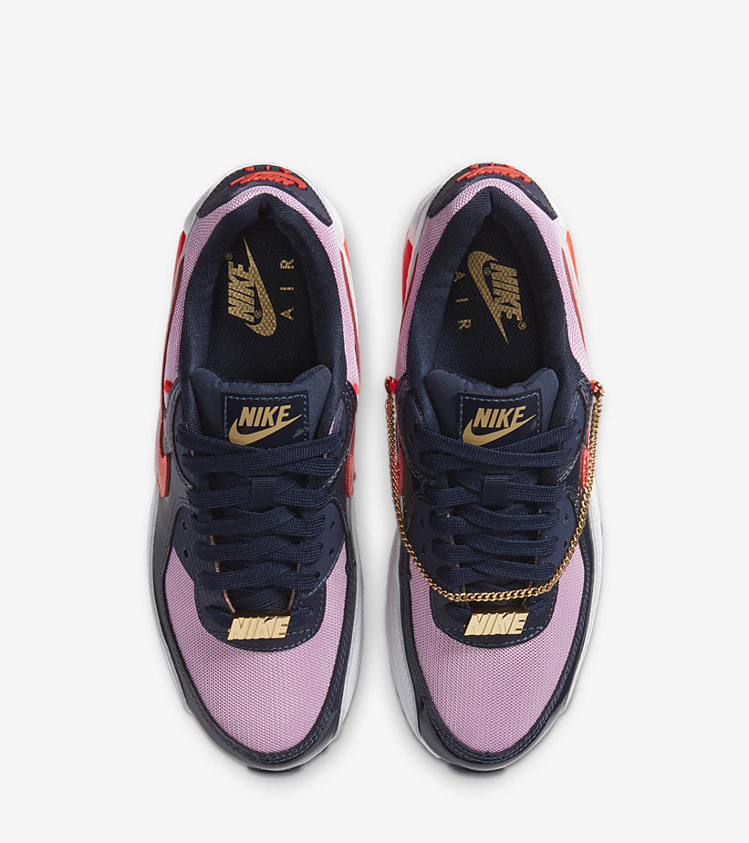 ナイキ ウィメンズ エア マックス 90 “キューバン リンク” ホワイト/ネイビー/ピンク (NIKE WMNS AIR MAX 90 “Cuban Link” White/Navy/Pink) [CZ8099-100]