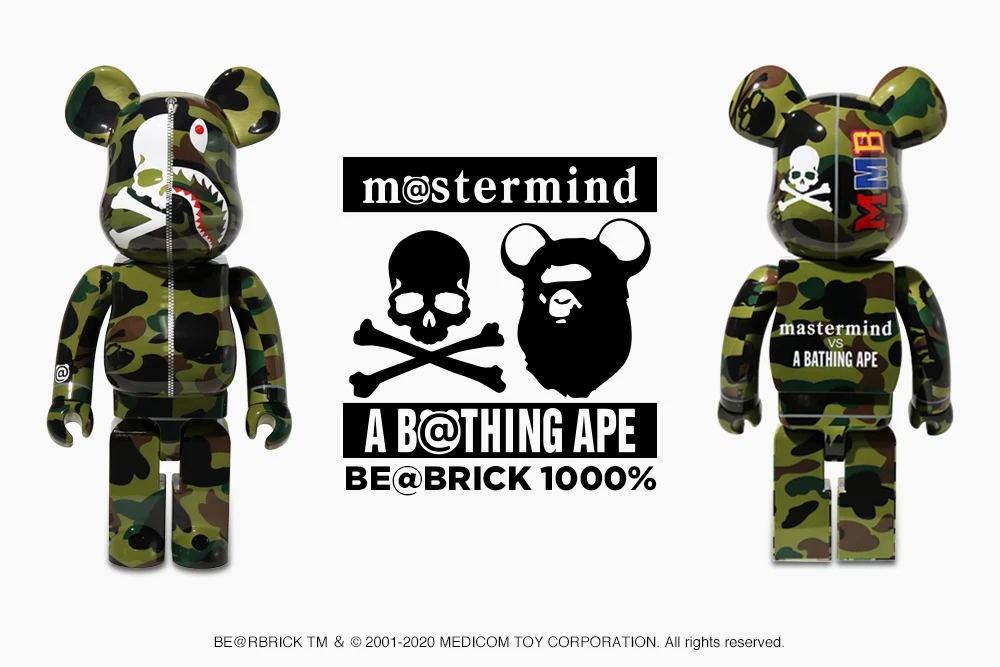 A BATHING APE × mastermind × BE@RBRICK 1000%が7/18発売 (ア ベイシング エイプ マスター