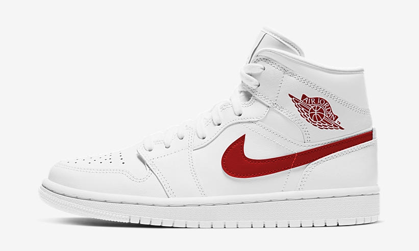 ナイキ ウィメンズ エア ジョーダン 1 ミッド “ホワイト/ユニバーシティレッド” (NIKE WMNS AIR JORDAN 1 MID “White/University Red”) [BQ6472-106]