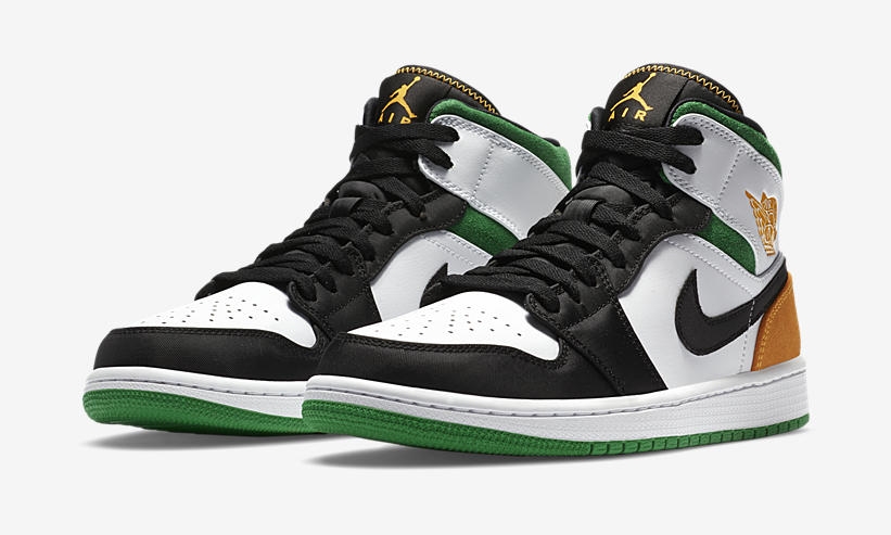 ナイキ エア ジョーダン 1 ミッド SE “ホワイト/ブラック/グリーン/イエロー” (NIKE AIR JORDAN 1 MID SE “White/Black/Green/Yellow”) [852542-101]