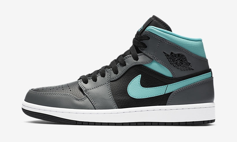 ナイキ エア ジョーダン 1 ミッド “ブラック/ダークグレー/アクア” (NIKE AIR JORDAN 1 MID “Black/Dark Grey/Aqua”) [554724-063/554725-063]