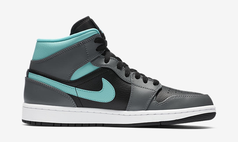 ナイキ エア ジョーダン 1 ミッド “ブラック/ダークグレー/アクア” (NIKE AIR JORDAN 1 MID “Black/Dark Grey/Aqua”) [554724-063/554725-063]