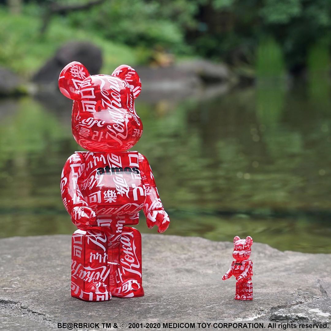 8/1発売！BE@RBRICK × atmos × Coca-Cola 100% & 400% CLEAR BODY RED Ver (ベアブリック アトモス コカコーラ)