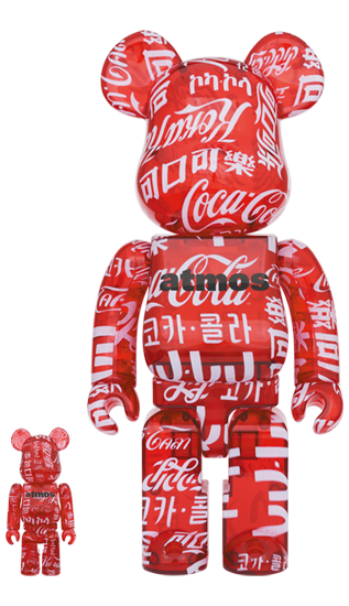 8/1発売！BE@RBRICK × atmos × Coca-Cola 100% & 400% CLEAR BODY RED Ver (ベアブリック アトモス コカコーラ)