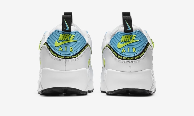 ナイキ エア マックス 90 SE “ワールドワイド” ホワイト/ブルーフューリー (NIKE AIR MAX 90 SE “World Wide” White/Blue Fury) [CZ6419-100]