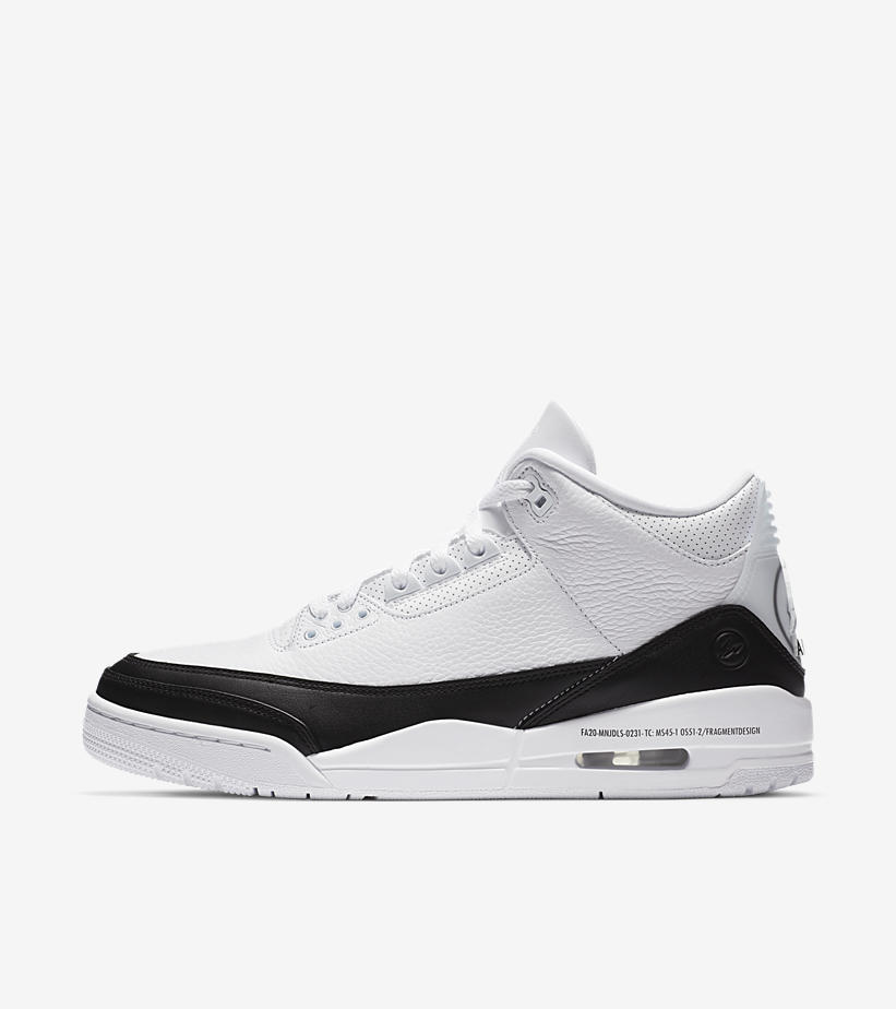 9/17 発売！フラグメント × ナイキ エア ジョーダン 3 “ホワイト/ブラック” (FRAGMENT x NIKE AIR JORDAN 3 “White/Black”) [DA3595-100]