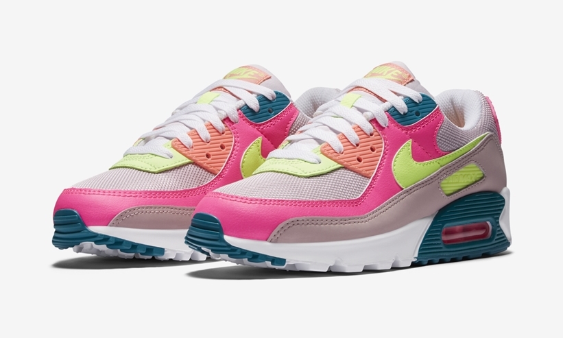 ナイキ ウィメンズ エア マックス 90 "グレー/ピンク/ボルト/グリーン" (NIKE WMNS AIR MAX 90 "Grey/Pink/Volt/Green") [DC1865-600]