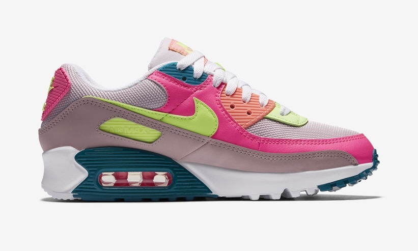 ナイキ ウィメンズ エア マックス 90 “グレー/ピンク/ボルト/グリーン” (NIKE WMNS AIR MAX 90 “Grey/Pink/Volt/Green”) [DC1865-600]