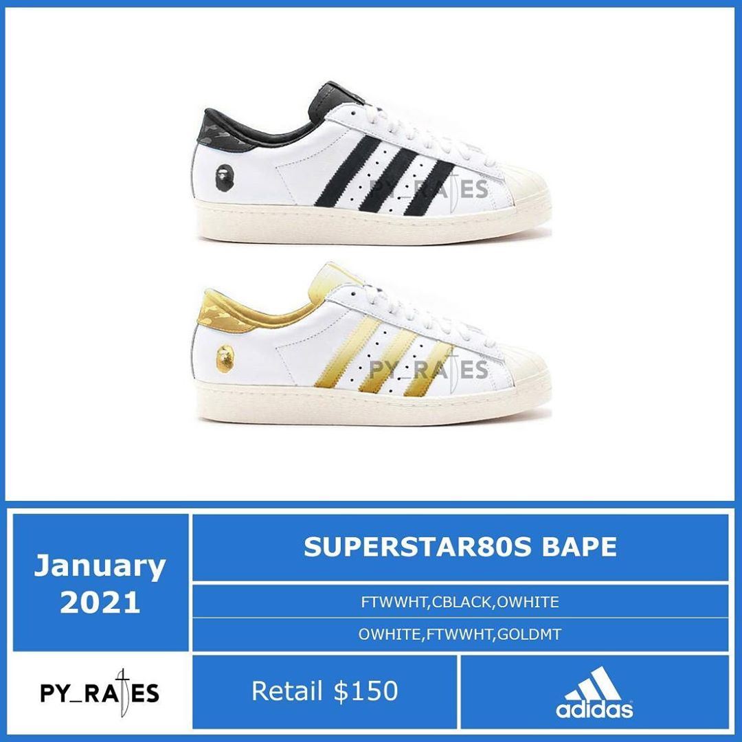 2021年1月 発売予定！A BATHING APE × adidas Originals SUPERSTAR 80s (ア ベイシング エイプ アディダス オリジナルス スーパースター 80s)