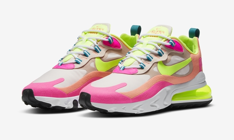 ナイキ エア マックス 270 リアクト “グレー/ピンク/ボルト/グリーン” (NIKE AIR MAX 270 REACT “Grey/Pink/Volt/Green”) [DC1863-600]