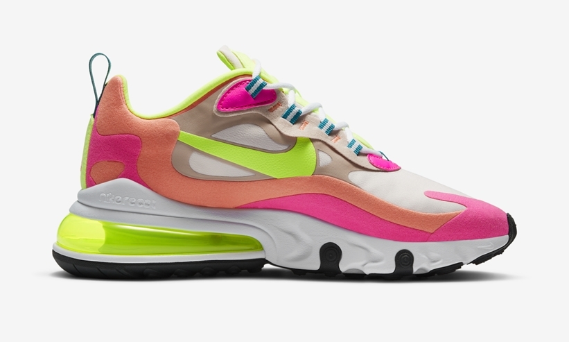 ナイキ エア マックス 270 リアクト “グレー/ピンク/ボルト/グリーン” (NIKE AIR MAX 270 REACT “Grey/Pink/Volt/Green”) [DC1863-600]