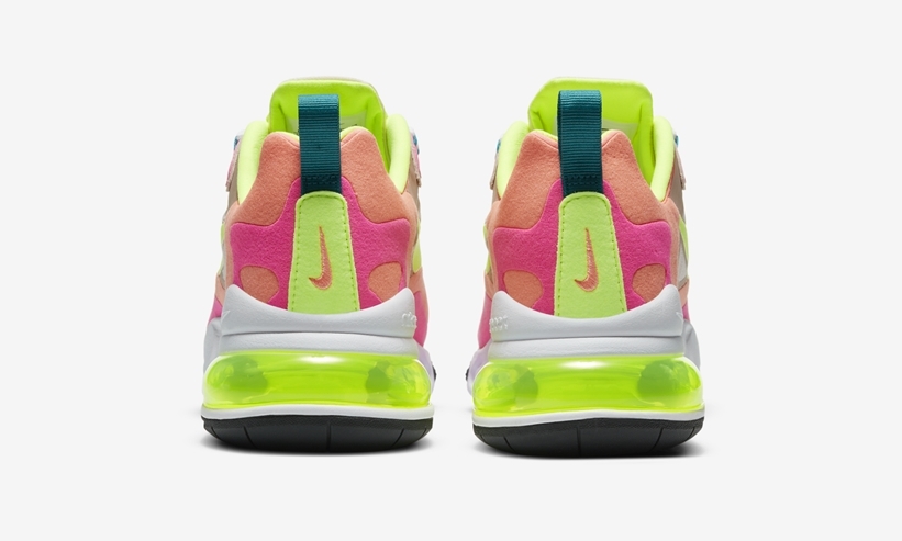 ナイキ エア マックス 270 リアクト “グレー/ピンク/ボルト/グリーン” (NIKE AIR MAX 270 REACT “Grey/Pink/Volt/Green”) [DC1863-600]