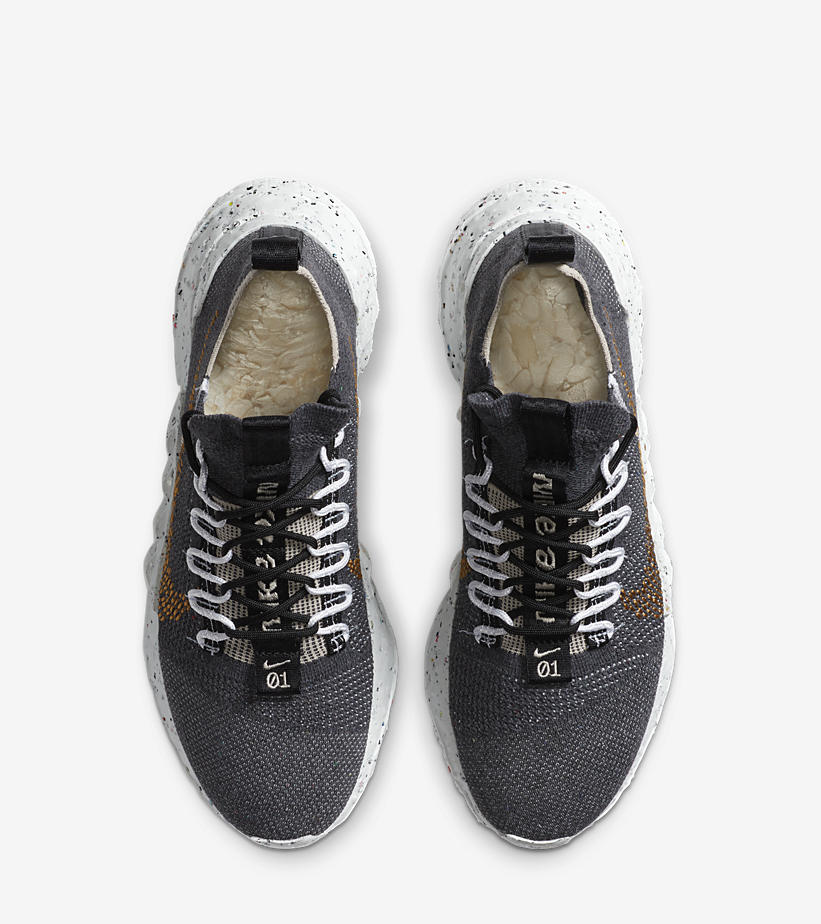 8/20発売！廃棄物から生まれたリサイクル素材を使用！NIKE “SPACE HIPPIE” 01 Black/Wheat/White (ナイキ “スペース ヒッピー”) [CZ6148-002]
