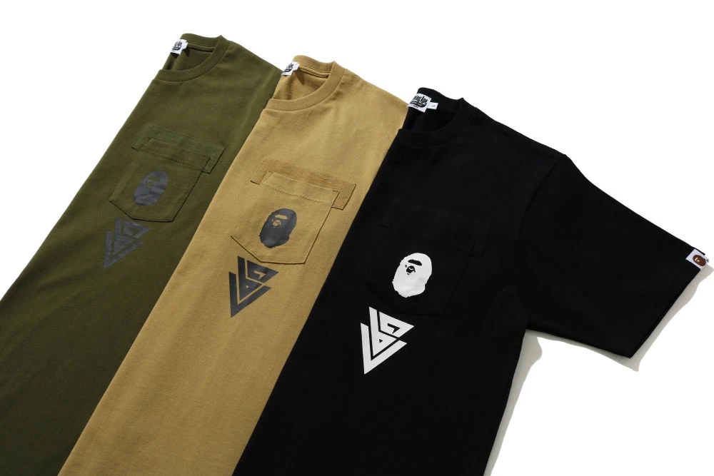 A BATHING APEからエイプヘッドを胸元のポケットに配したミリタリーテイスト TEE「MILITARY POCKET TEE」が8/15発売 (ア ベイシング エイプ)