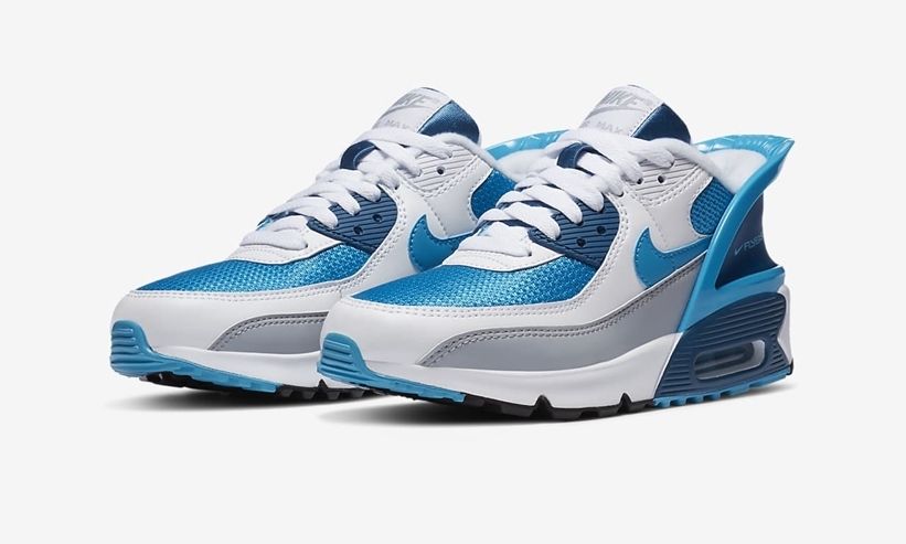 ナイキ GS エア マックス 90 フライイーズ “ホワイト/インダストリアルブルー/レーザーブルー” (NIKE GS AIR MAX 90 FLYEASE “White/Industrial Blue/Laser Blue”) [CV0526-103]