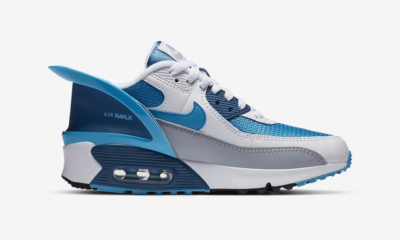 ナイキ GS エア マックス 90 フライイーズ “ホワイト/インダストリアルブルー/レーザーブルー” (NIKE GS AIR MAX 90 FLYEASE “White/Industrial Blue/Laser Blue”) [CV0526-103]