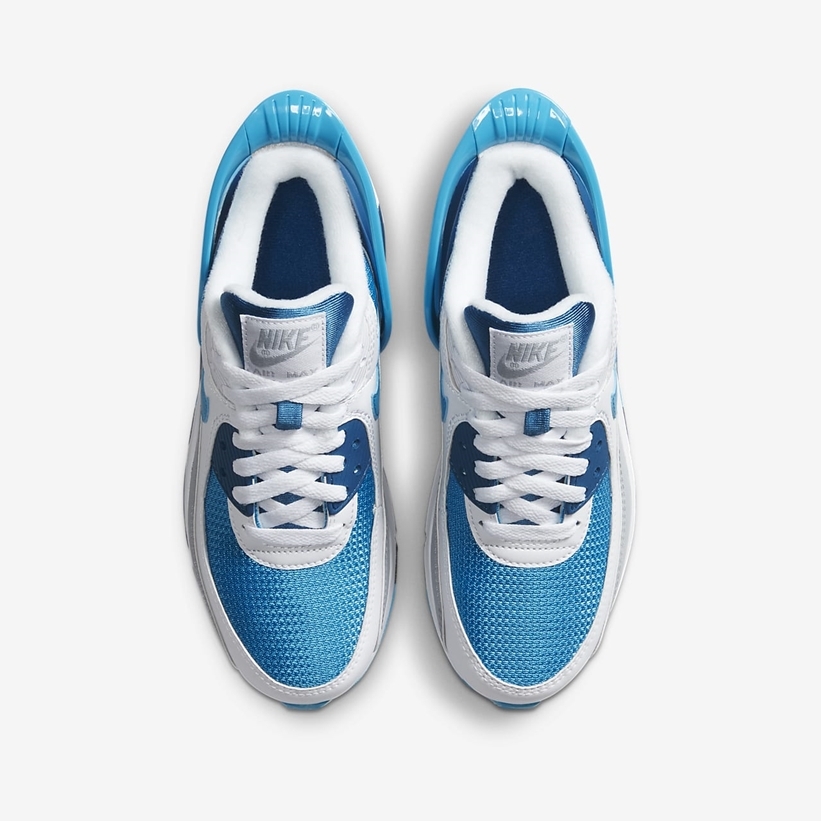 ナイキ GS エア マックス 90 フライイーズ “ホワイト/インダストリアルブルー/レーザーブルー” (NIKE GS AIR MAX 90 FLYEASE “White/Industrial Blue/Laser Blue”) [CV0526-103]