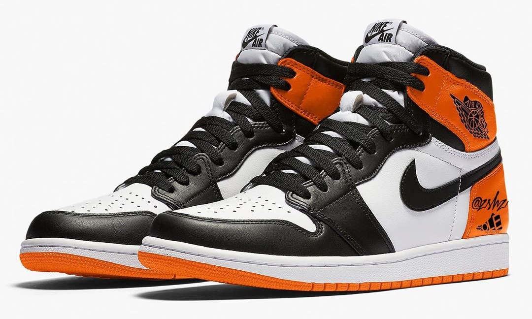 nike air jordan 1 orange and black