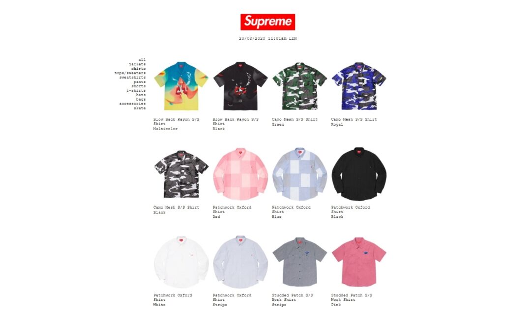 【国内 8/22 立ち上げ】シュプリーム (SUPREME) 2020 FALL/WINTER LOOKBOOK (2020年 秋冬 ルックブック)