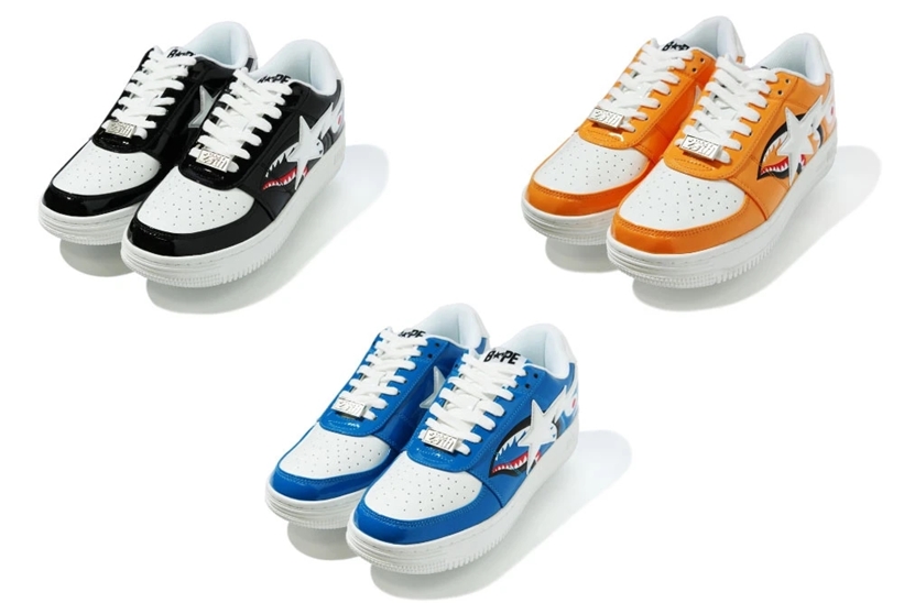 「BAPE STA」20周年！シャークモチーフとSTAを重ね合わせたデザインの新作カラー「COLOR BLOCK SHARK BAPE STA LOW」が8/22発売 (A BATHING APE ア ベイシング エイプ)