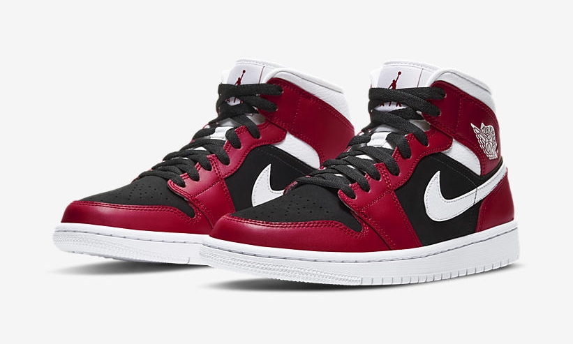 ナイキ ウィメンズ エア ジョーダン 1 ミッド “ブラック/レッド/ホワイト” (NIKE WMNS AIR JORDAN 1 MID “Black/Red/White”) [BQ6472-601]