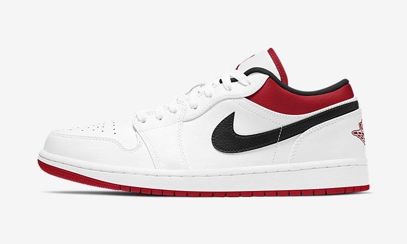 【国内 4/9 発売】ナイキ エア ジョーダン 1 ロー “ホワイト/ユニバーシティレッド/ブラック” (NIKE AIR JORDAN 1 LOW “White/University Red/Black”) [553558-118]