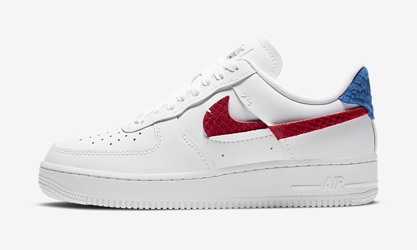 ナイキ ウィメンズ エア フォース 1 ロー “スネーク” ホワイト/ブルー/レッド (NIKE WMNS AIR FORCE 1 LOW “Snake” White/Blue/Red) [DC1164-100]