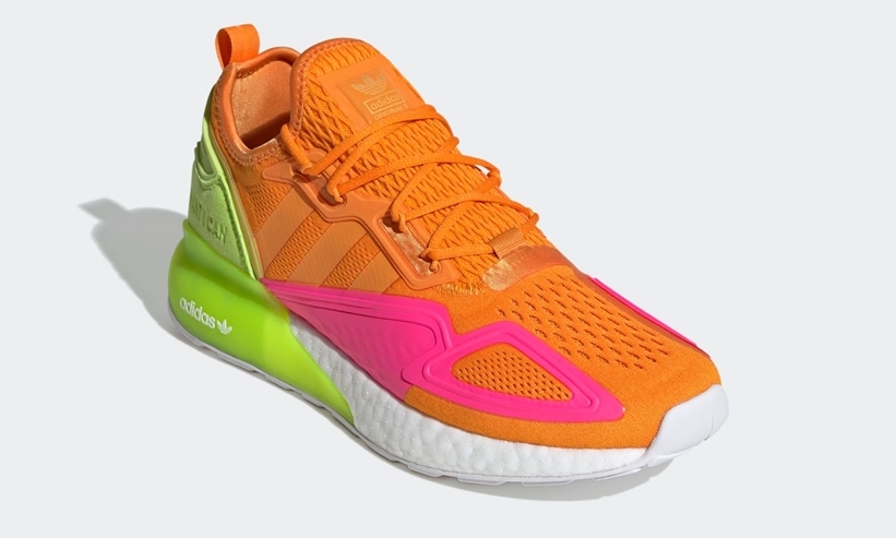 9/1発売！adidas Originals ZX 2K BOOST "White/Bright Orange/Semi Solar Pink" (アディダス ゼットエックス 2K ブースト "ホワイト/ブライトオレンジ/セミソーラーピンク") [FY4004]