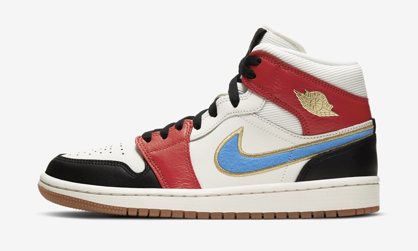 jordan 1 mid white red gold