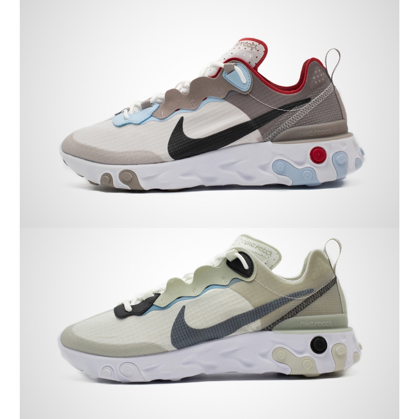 ナイキ リアクト エレメント 55 "ベージュ 2カラー" (NIKE REACT ELEMENT 55 "Beige/Black/Grey") [CU1466-001,200]