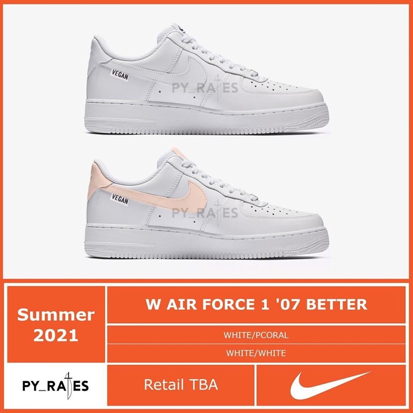 2021年 夏発売予定！ナイキ ウィメンズ エア フォース 1 ロー 07 “ベター” ホワイト(NIKE WMNS AIR FORCE 1 LOW 07 “Better” White)