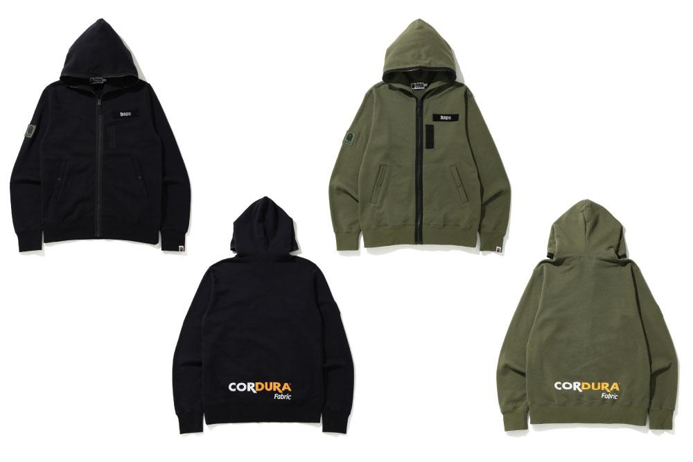 A BATHING APEからCORDURAを使用したフーディ「MILITARY CORDURA FULL ZIP HOODIE」が9/19発売 (ア ベイシング エイプ)