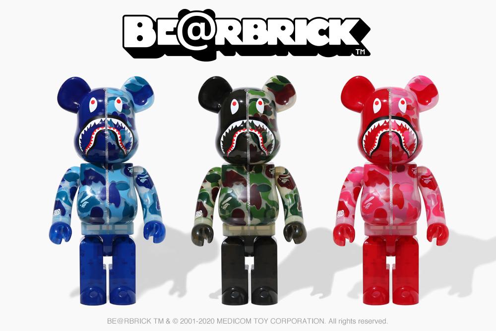 3色 BAPE CLEAR ABC CAMO SHARK BE@RBRICK