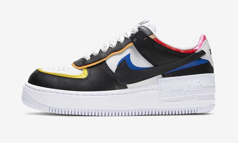 ナイキ ウィメンズ エア フォース 1 ロー シャドウ “ホワイト/ブラック/ブルー/レッド/イエロー” (NIKE WMNS AIR FORCE 1 LOW SHADOW “White/Black/Blue/Red/Yellow”) [DC4462-100]