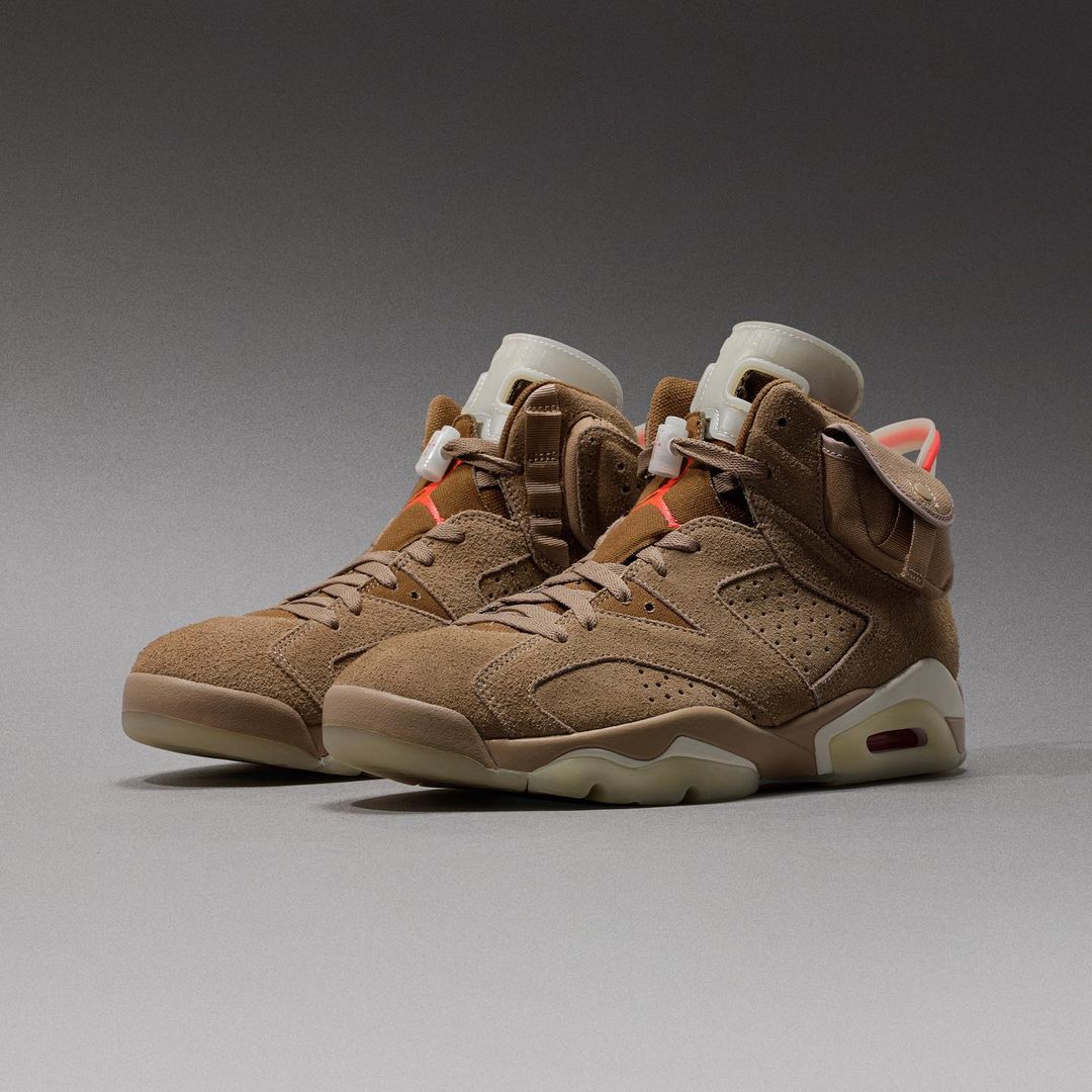 【国内 4/30 発売】トラビス・スコット × ナイキ エア ジョーダン 6 “ブリティッシュカーキ” (TRAVIS SCOTT NIKE AIR JORDAN 6 “British Khaki”) [DH0690-200]