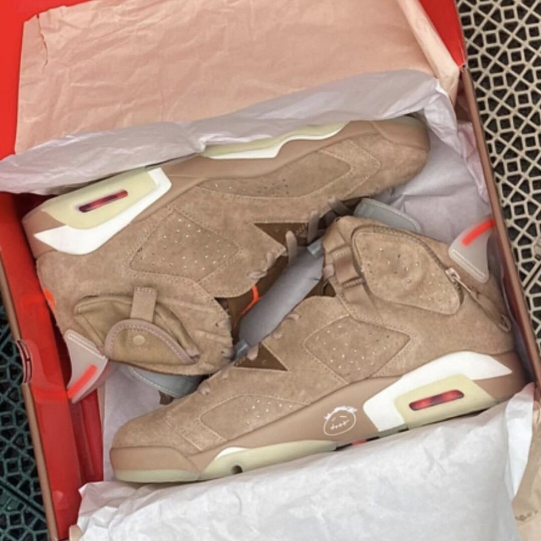 【国内 4/30 発売】トラビス・スコット × ナイキ エア ジョーダン 6 “ブリティッシュカーキ” (TRAVIS SCOTT NIKE AIR JORDAN 6 “British Khaki”) [DH0690-200]