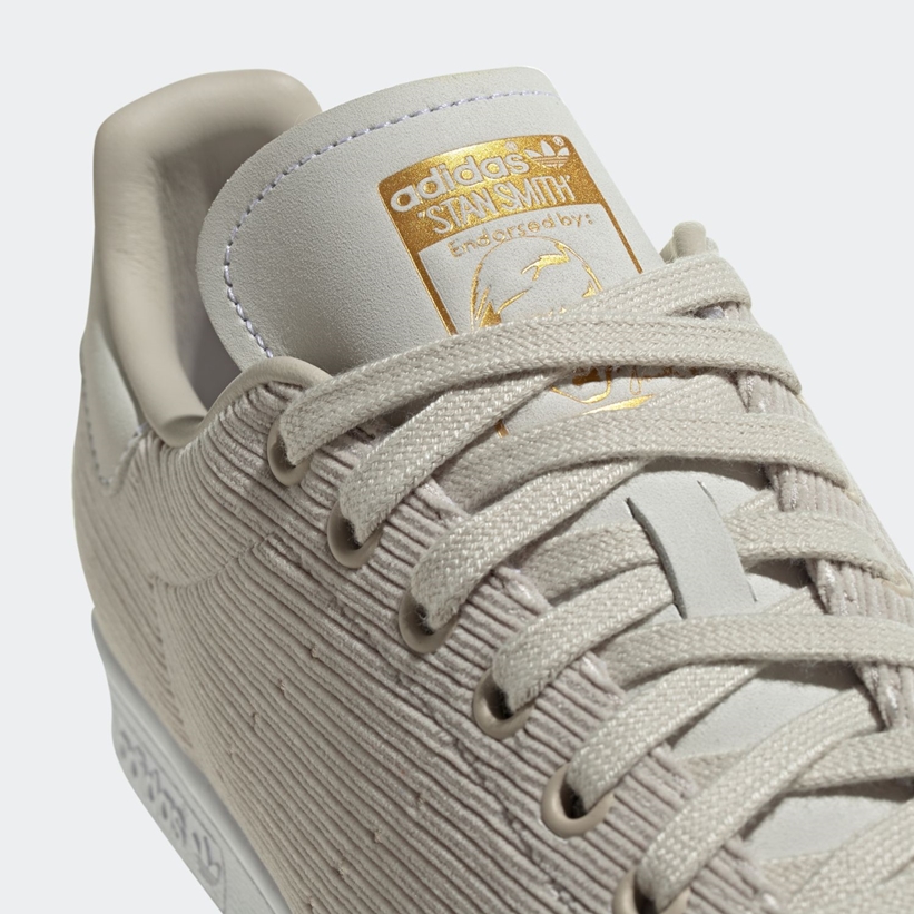 コーデュロイバージョンのアディダス オリジナルス スタンスミス “ブラウン/ウェアホワイト/ゴールド” (adidas Originals STAN SMITH Corduroy “Clear Brown/White/Gold Metallic”) [FU9615]