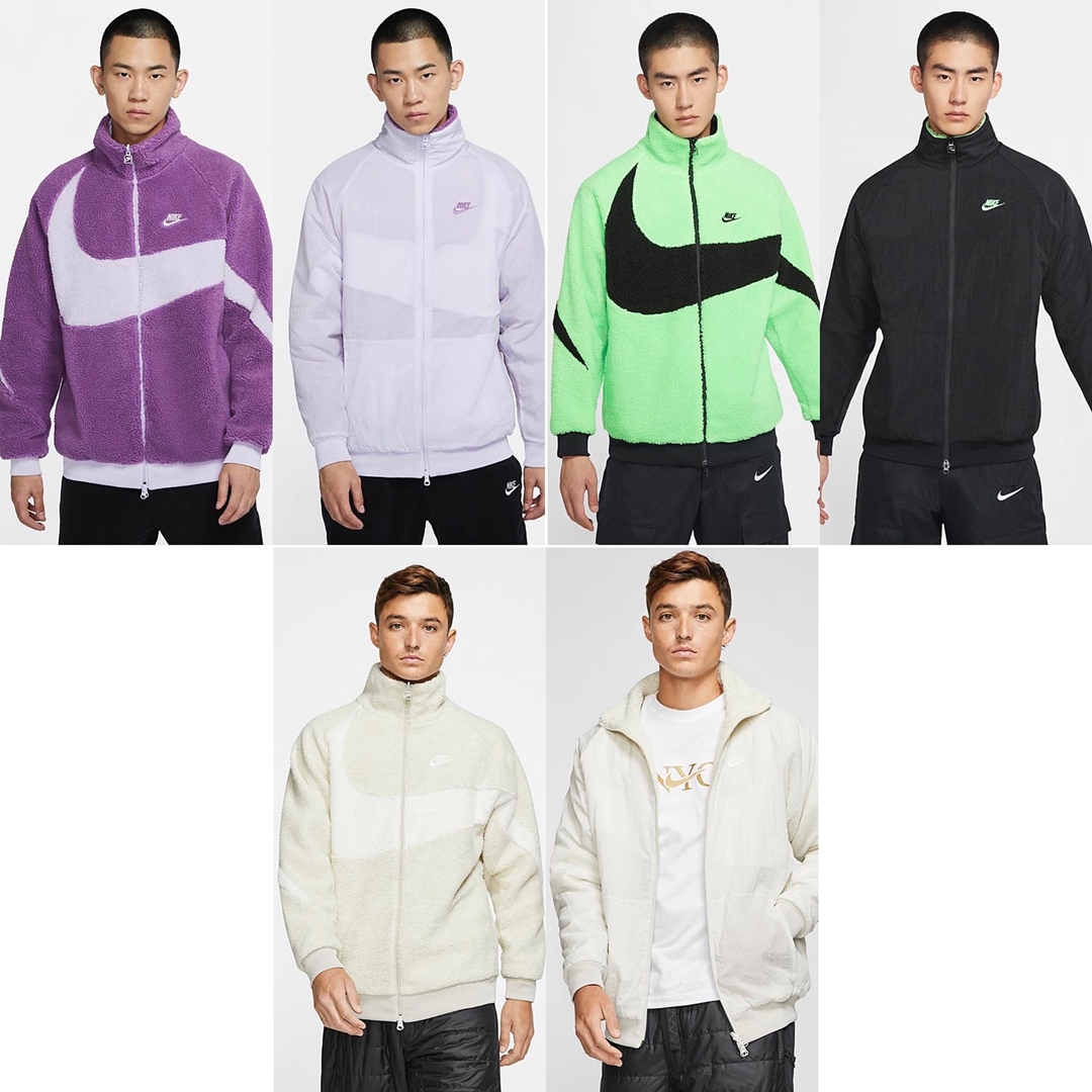 10月発売！2020年 ナイキ スポーツウェア リバーシブル スウッシュ フル ジップ ボア ジャケット (NIKE NSW REVERSIBLE SWOOSH FULL ZIP BOA JACKET) [BQ6546-017,114,350,570]