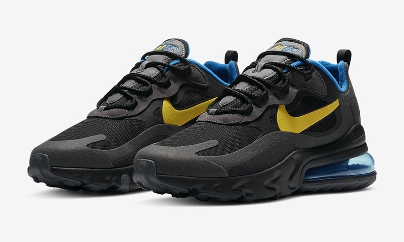 ナイキ エア マックス 270 リアクト “ブラック/ダークグレー/ブルースパーク” (NIKE AIR MAX 270 REACT “Black/Dark Grey/Blue Spark”) [DA1511-001]