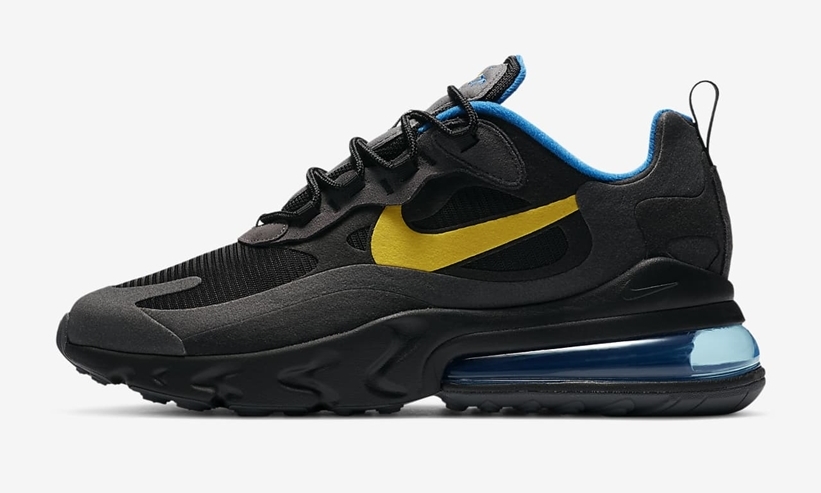 ナイキ エア マックス 270 リアクト “ブラック/ダークグレー/ブルースパーク” (NIKE AIR MAX 270 REACT “Black/Dark Grey/Blue Spark”) [DA1511-001]