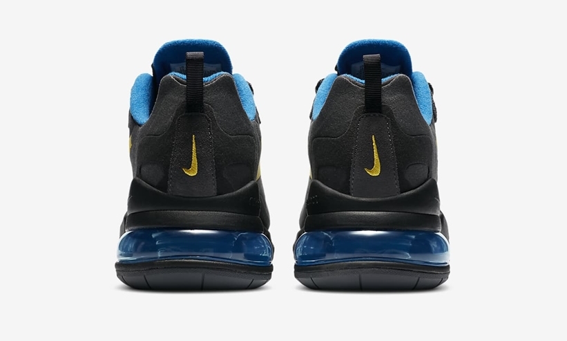 ナイキ エア マックス 270 リアクト “ブラック/ダークグレー/ブルースパーク” (NIKE AIR MAX 270 REACT “Black/Dark Grey/Blue Spark”) [DA1511-001]