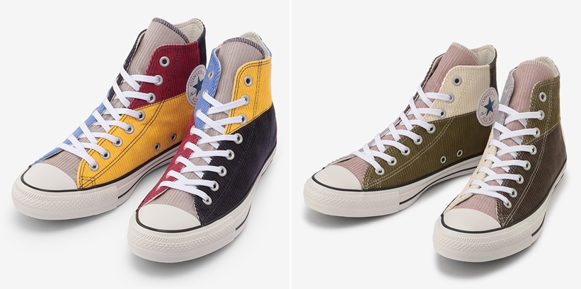 10月発売！様々な色のコーデュロイをブロックパターンで取り入れた CONVERSE ALL STAR 100 MULTICORDUROY HI (コンバース オールスター マルチコーデュロイ HI)