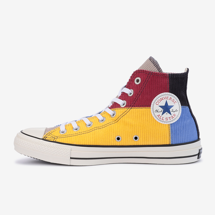 10/16 発売！様々な色のコーデュロイをブロックパターンで取り入れた CONVERSE ALL STAR 100 MULTICORDUROY HI (コンバース オールスター マルチコーデュロイ HI)