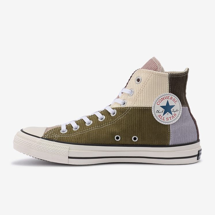 10/16 発売！様々な色のコーデュロイをブロックパターンで取り入れた CONVERSE ALL STAR 100 MULTICORDUROY HI (コンバース オールスター マルチコーデュロイ HI)